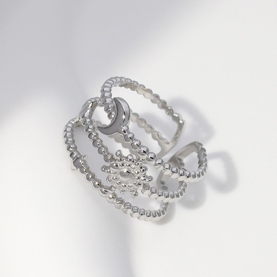 MYKI Moon & Sun Triple Stack Ring | Anti-Tarnish (MKR749-SSYI)