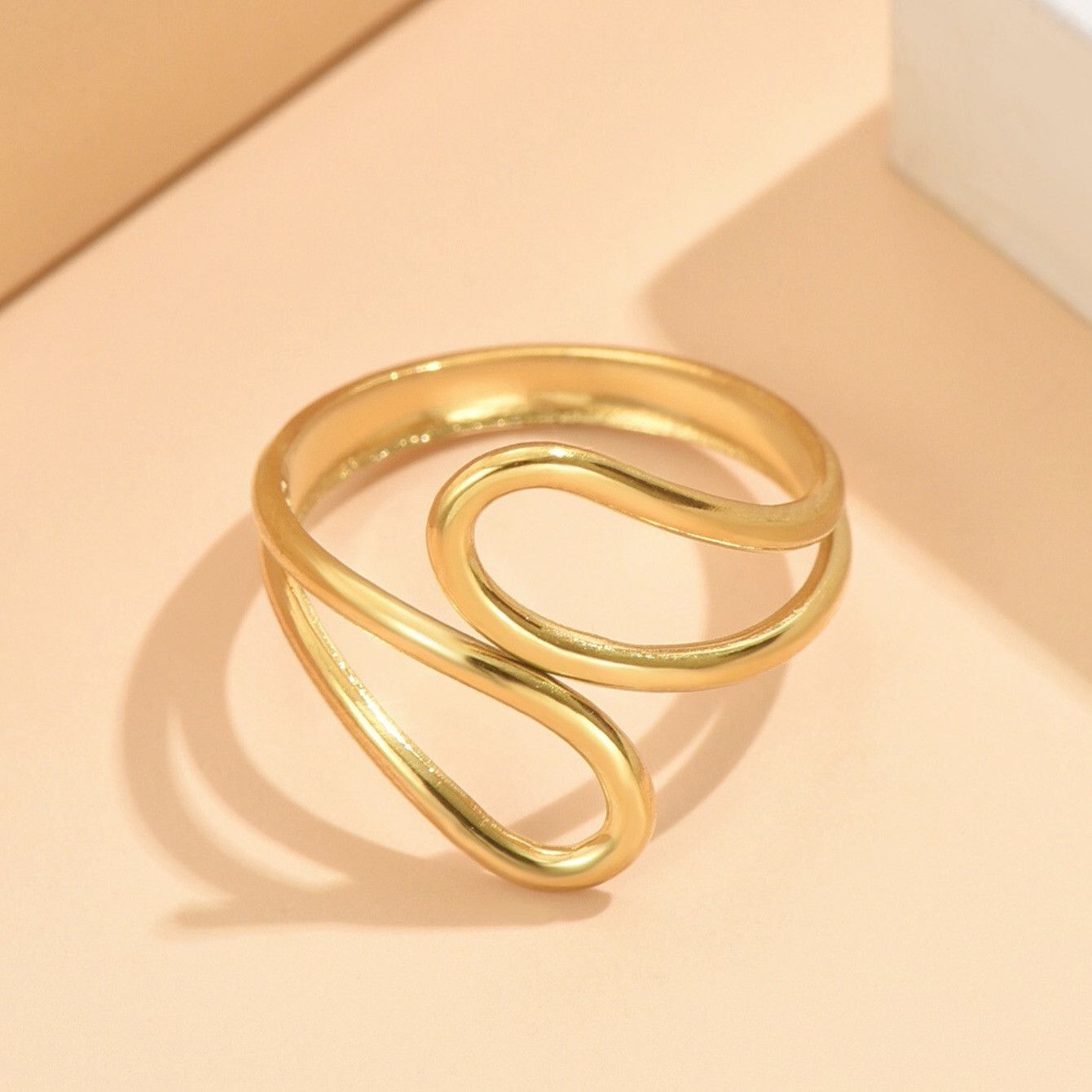 MYKI Wavy Adjustable Ring | Anti Tarnish | MYKI (MKR760-SSYI)