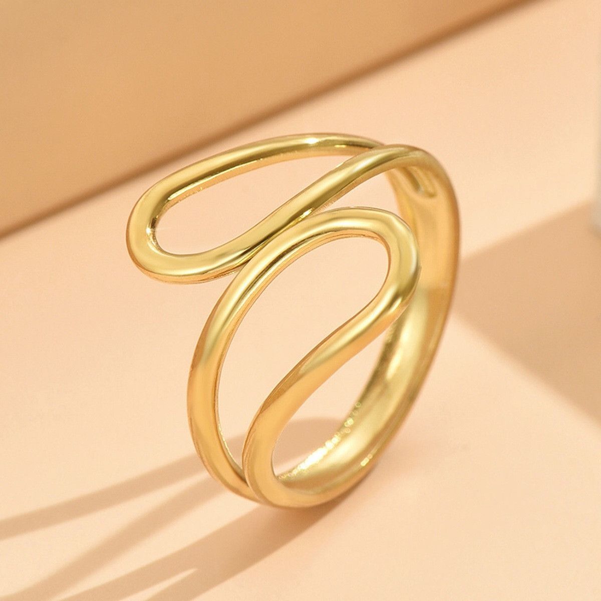 MYKI Wavy Adjustable Ring | Anti Tarnish | MYKI (MKR760-SSYI)