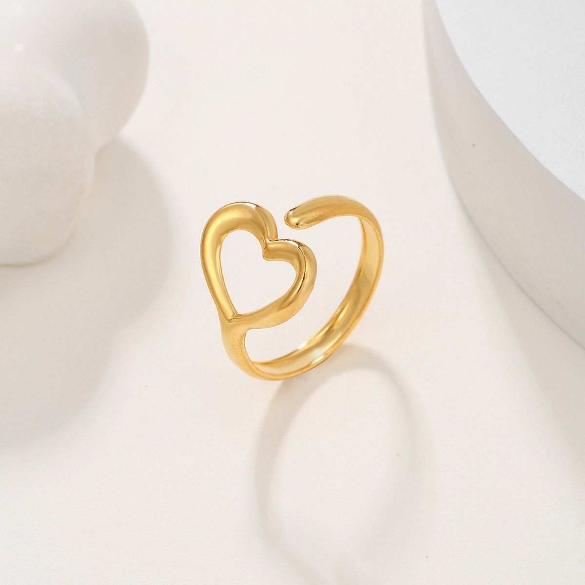 MYKI Open Heart Adjustable Ring | Anti Tarnish | MYKI (MKR768-SSYI)