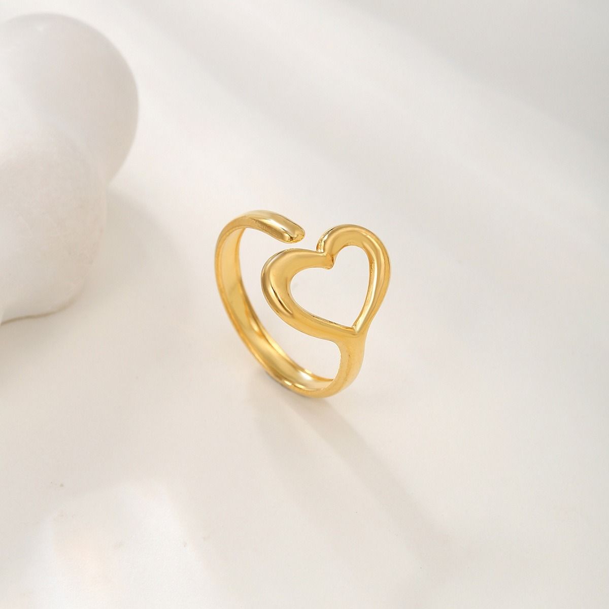 MYKI Open Heart Adjustable Ring | Anti Tarnish | MYKI (MKR768-SSYI)