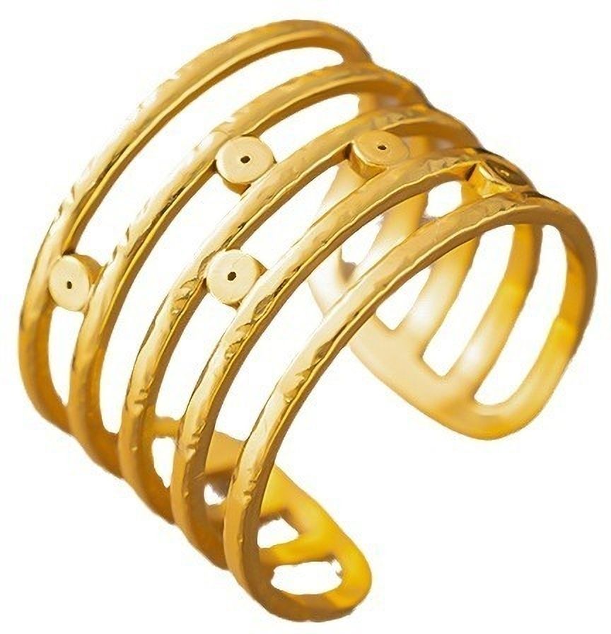 MYKI Multi Band Adjustable Ring | Anti Tarnish Finish (MKR775-SSYI)