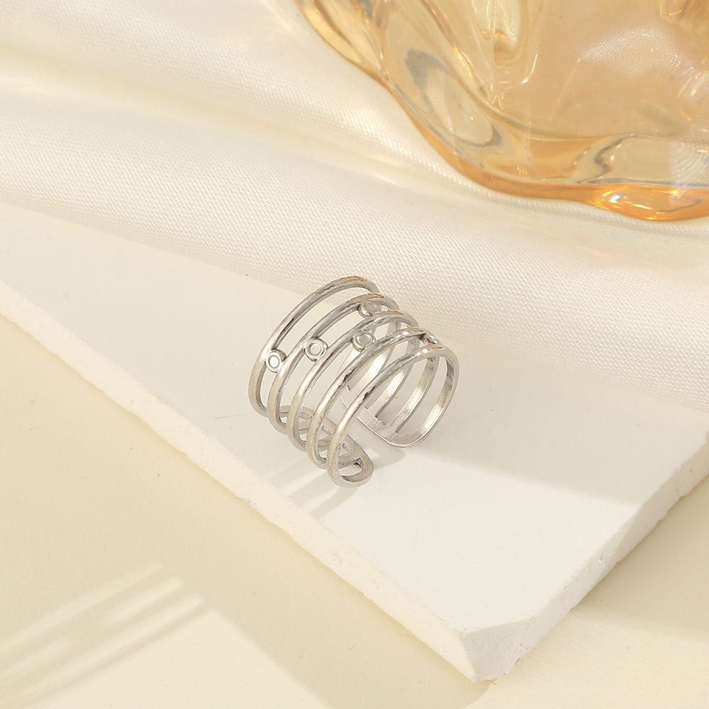 MYKI Multi Band Adjustable Ring | Anti Tarnish Finish (MKR775-SSYI)