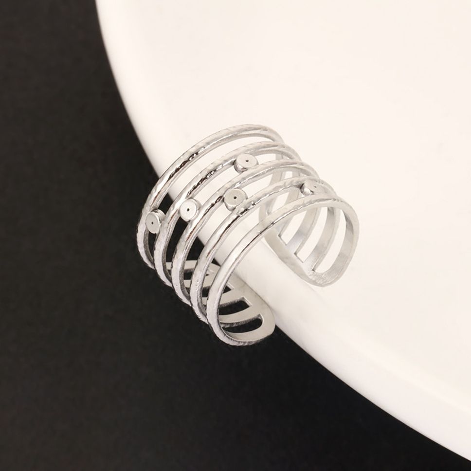 MYKI Multi Band Adjustable Ring | Anti Tarnish Finish (MKR775-SSYI)