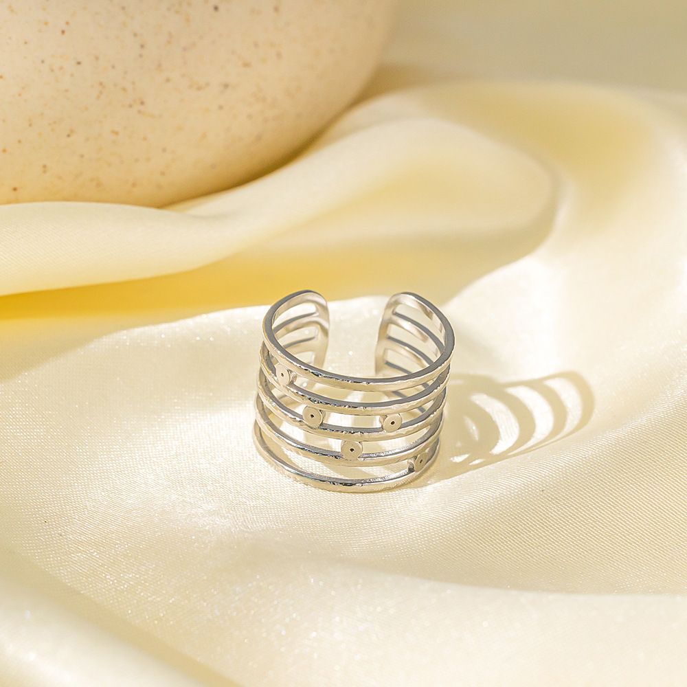 MYKI Multi Band Adjustable Ring | Anti Tarnish Finish (MKR775-SSYI)