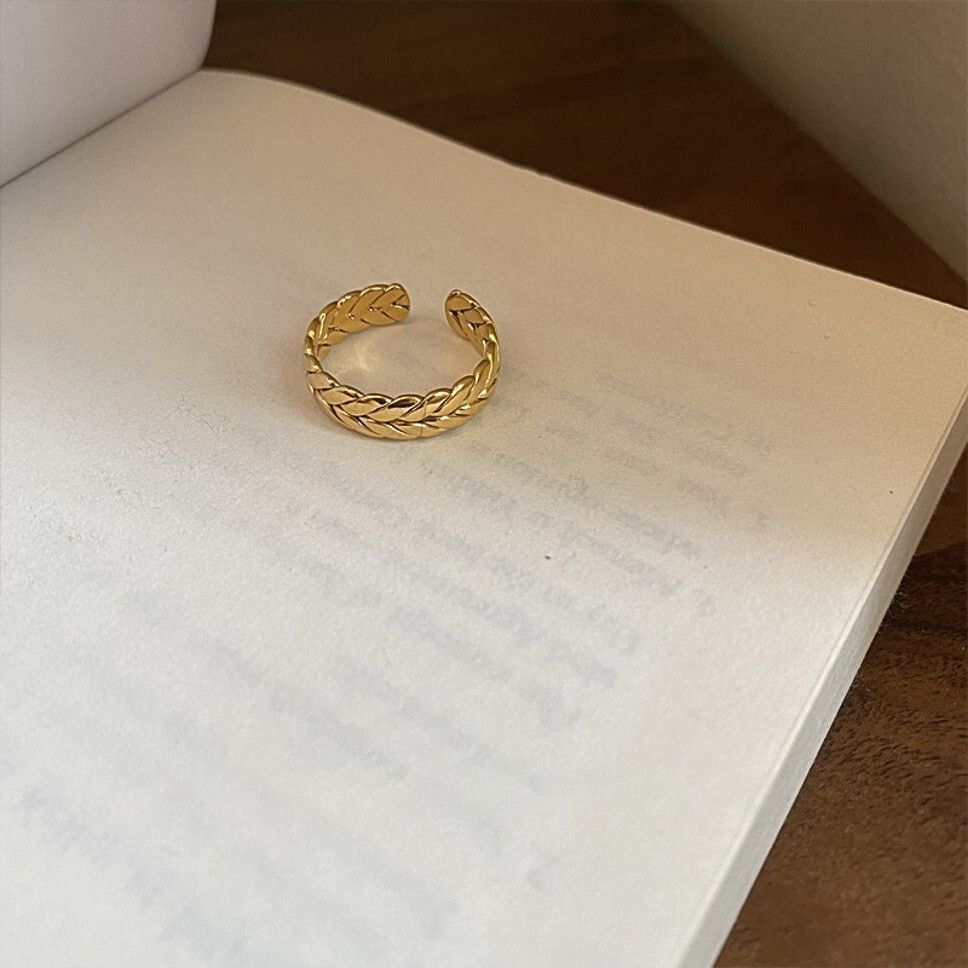 MYKI Leaf Adjustable Ring | Anti Tarnish Finish (MKR777-SSYI)