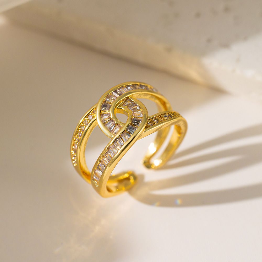 MYKI Crystal Infinity Adjustable Ring | Anti Tarnish Finish (MKR782-SSYI)