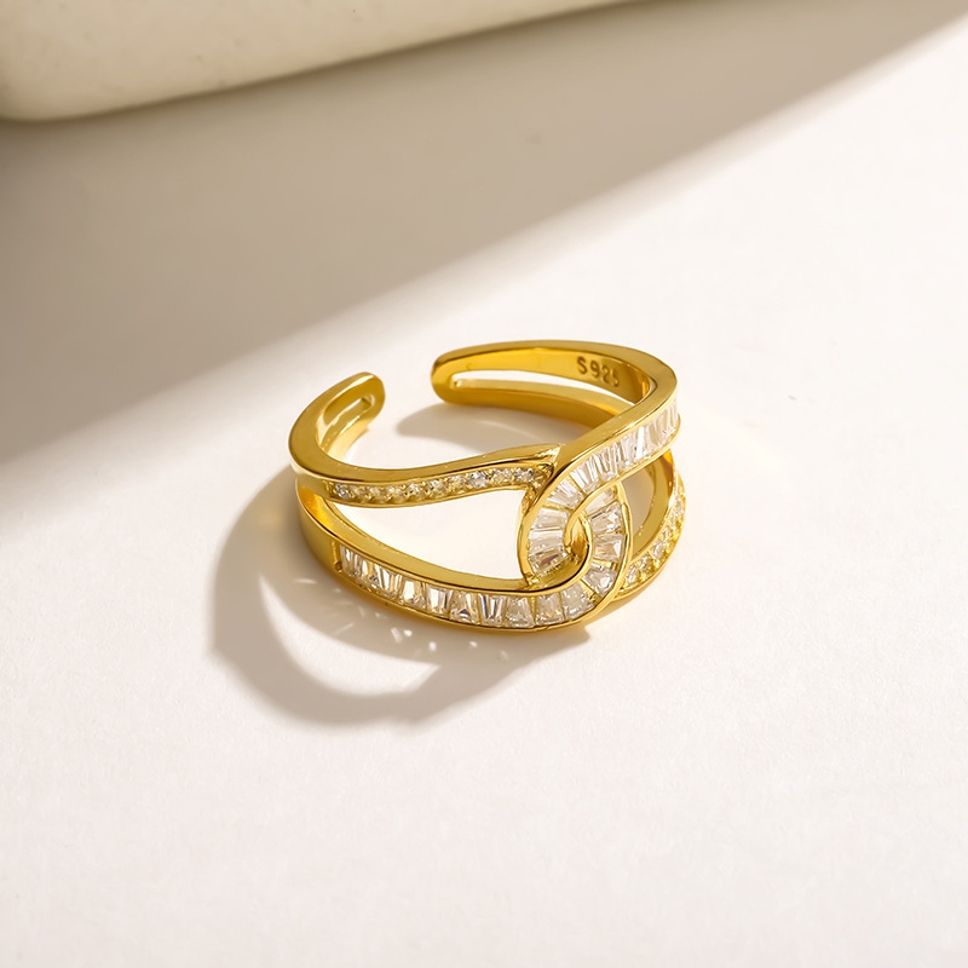 MYKI Crystal Infinity Adjustable Ring | Anti Tarnish Finish (MKR782-SSYI)