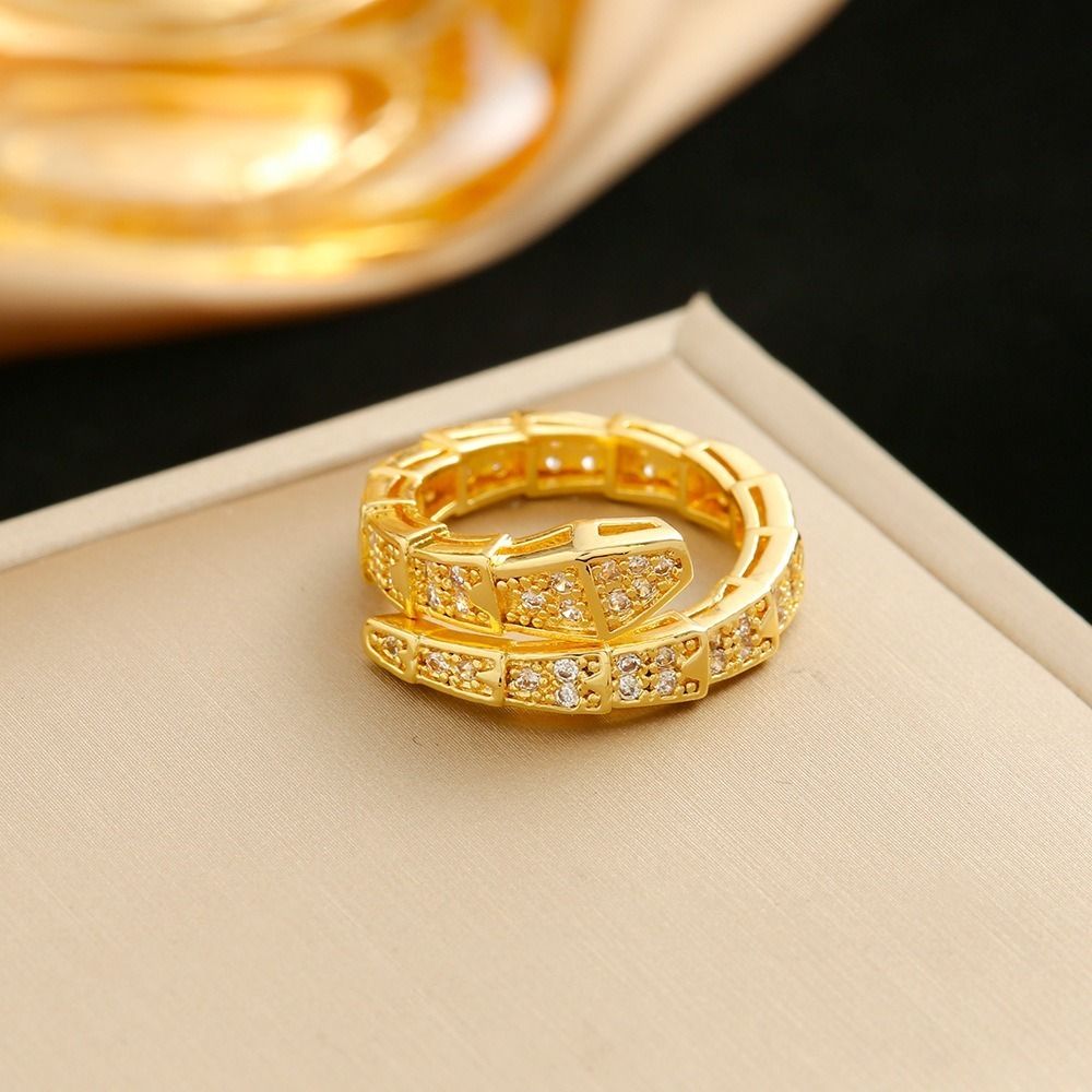 MYKI Luxury Crystal Chain Ring | Anti Tarnish Finish (MKR783-SSYI)