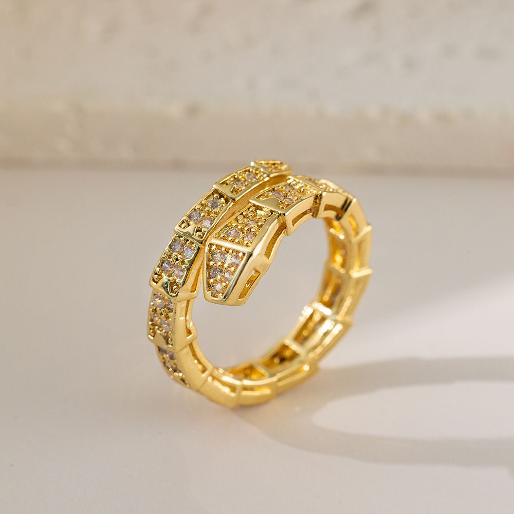 MYKI Luxury Crystal Chain Ring | Anti Tarnish Finish (MKR783-SSYI)
