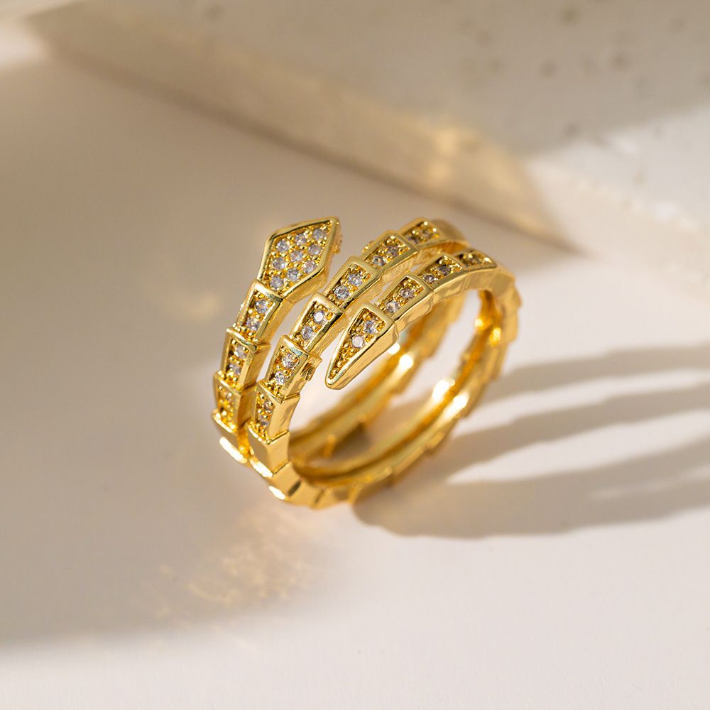 MYKI Dual Snake Wrap Adjustable Ring | Anti Tarnish Finish (MKR787-SSYI)