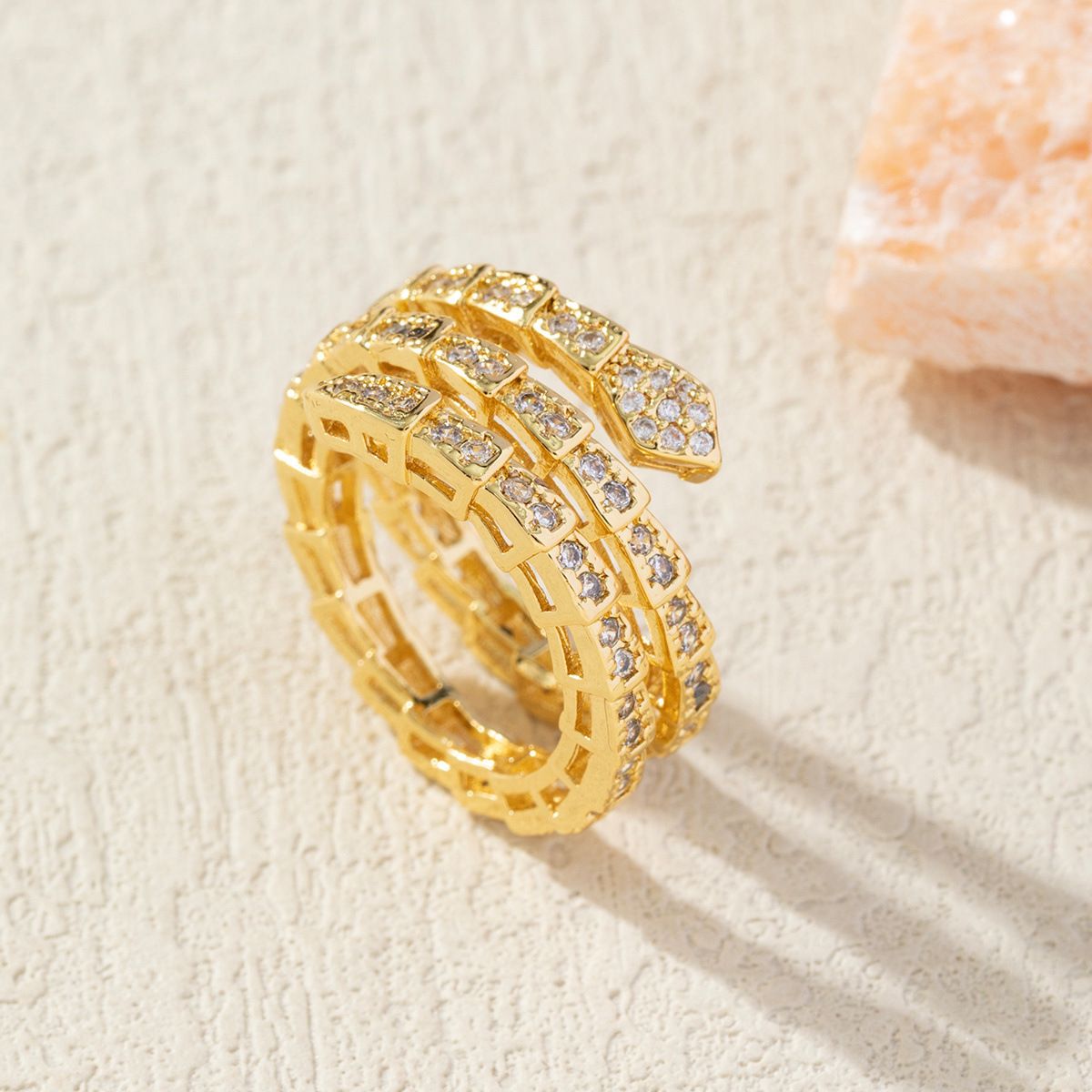 MYKI Dual Snake Wrap Adjustable Ring | Anti Tarnish Finish (MKR787-SSYI)