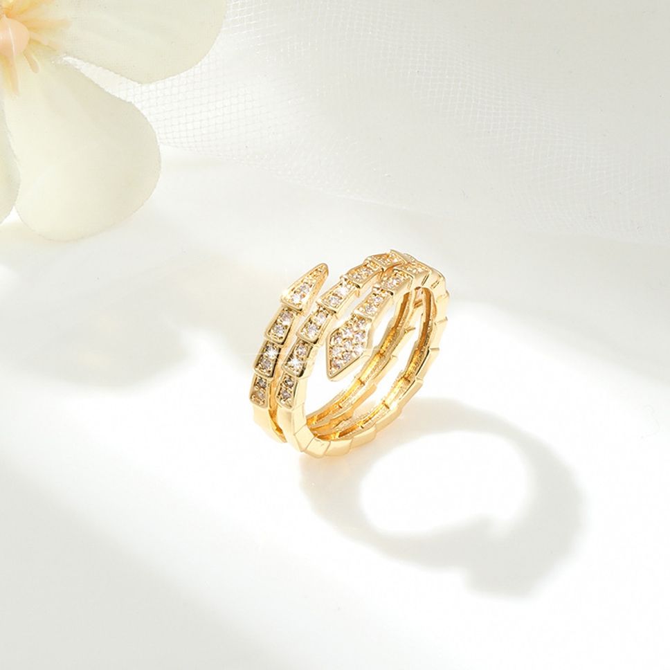 MYKI Dual Snake Wrap Adjustable Ring | Anti Tarnish Finish (MKR787-SSYI)