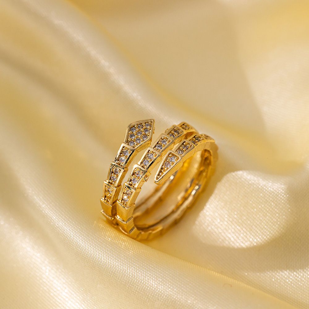 MYKI Dual Snake Wrap Adjustable Ring | Anti Tarnish Finish (MKR787-SSYI)