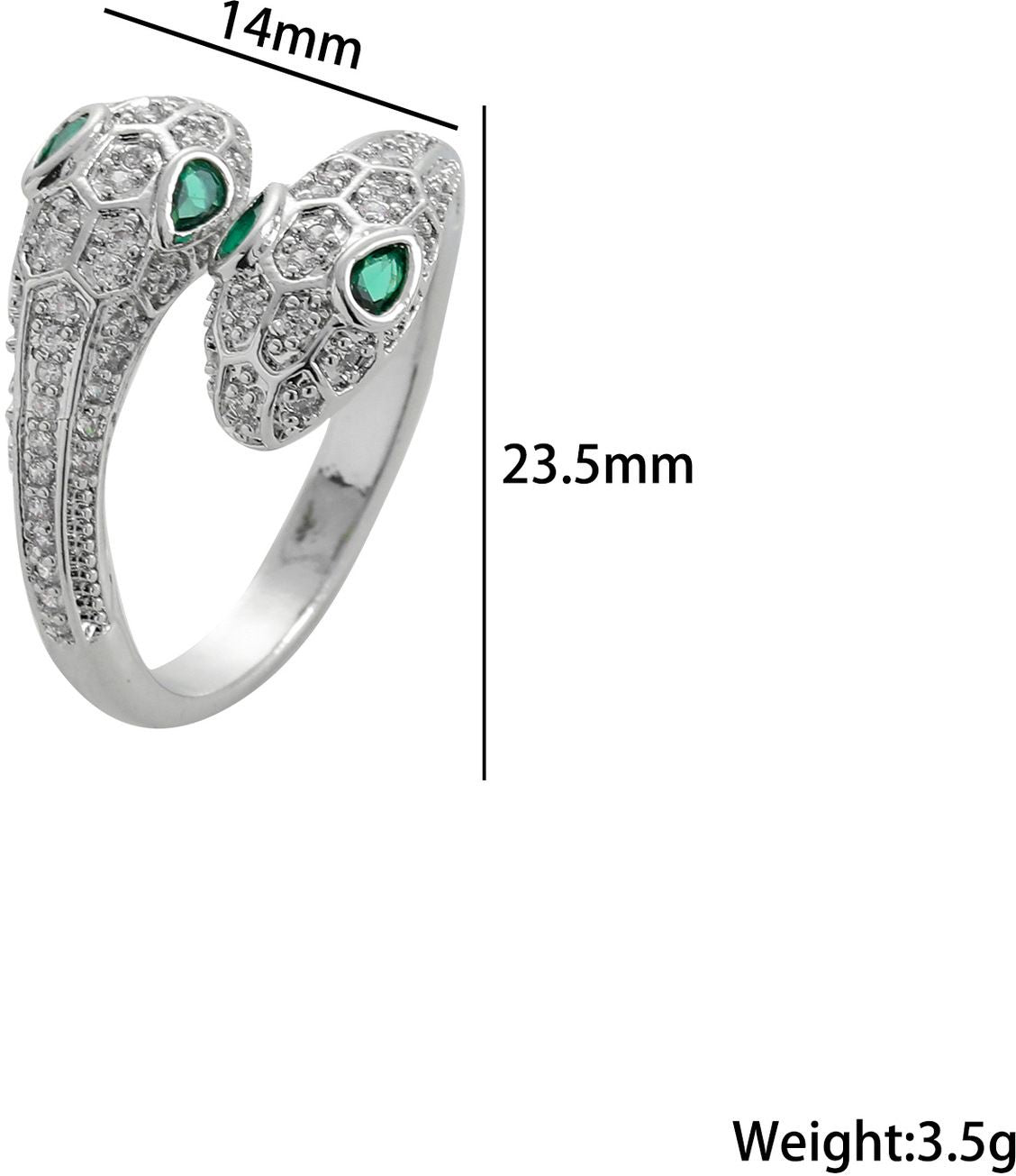 MYKI Dual Snake Wrap Adjustable Ring | Anti Tarnish Finish (MKR788-SSYI)