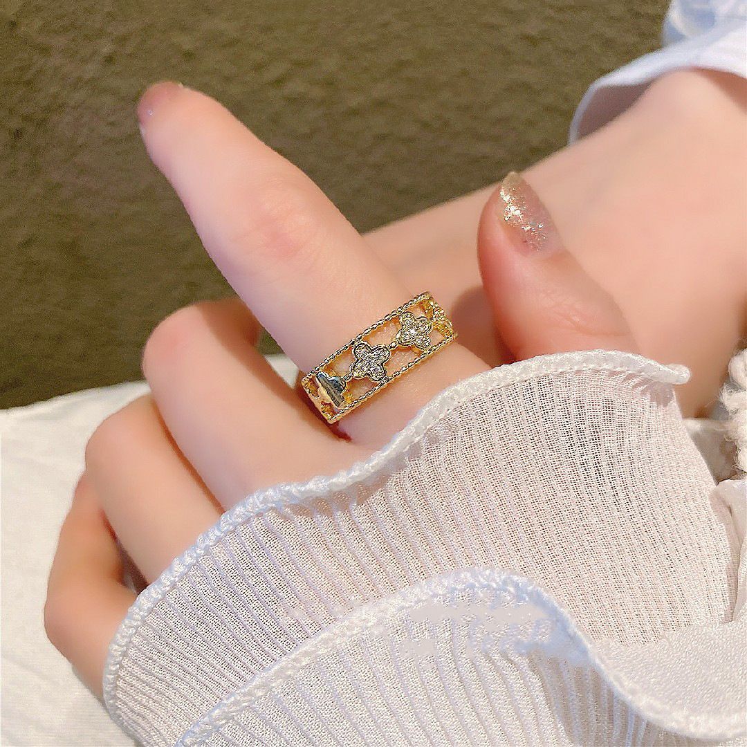 MYKI Floral Cutout Adjustable Ring | Anti Tarnish Finish (MKR790-SSYI)