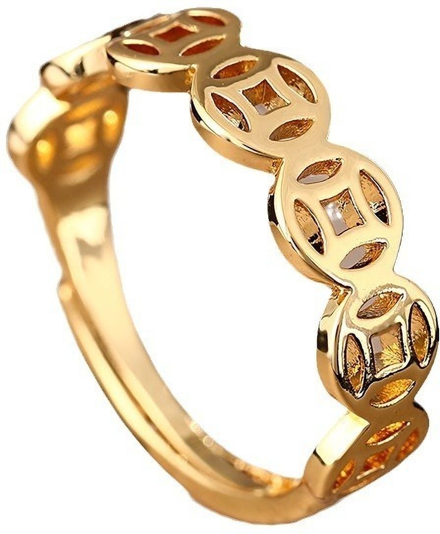 MYKI Geometric Cutout Adjustable Ring | Anti Tarnish Finish (MKR793-SSYI)