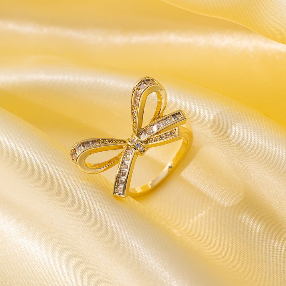 MYKI Ribbon Bow Statement Ring | Anti Tarnish Finish (MKR796-SSYI)