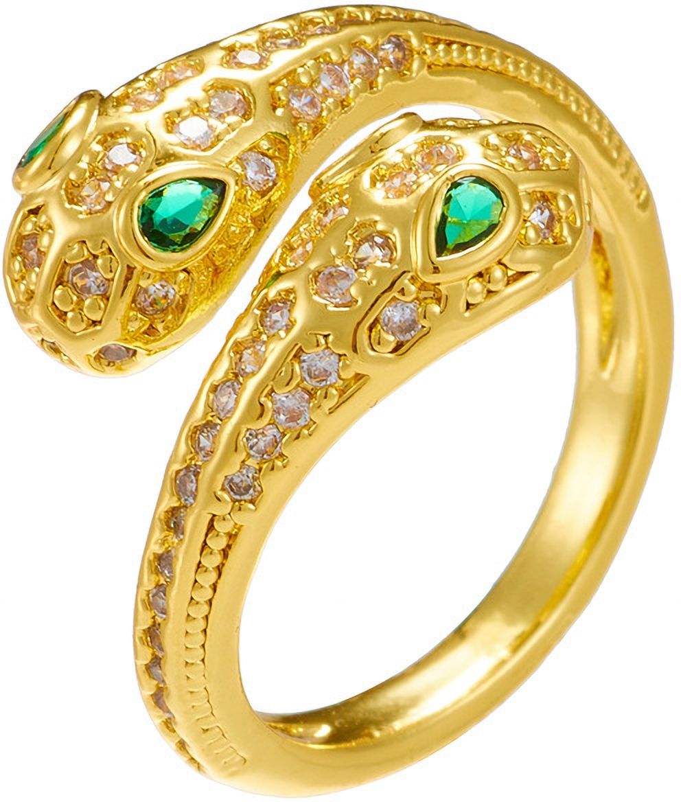 MYKI Emerald Snake Adjustable Ring | Anti Tarnish Finish (MKR798-SSYI)