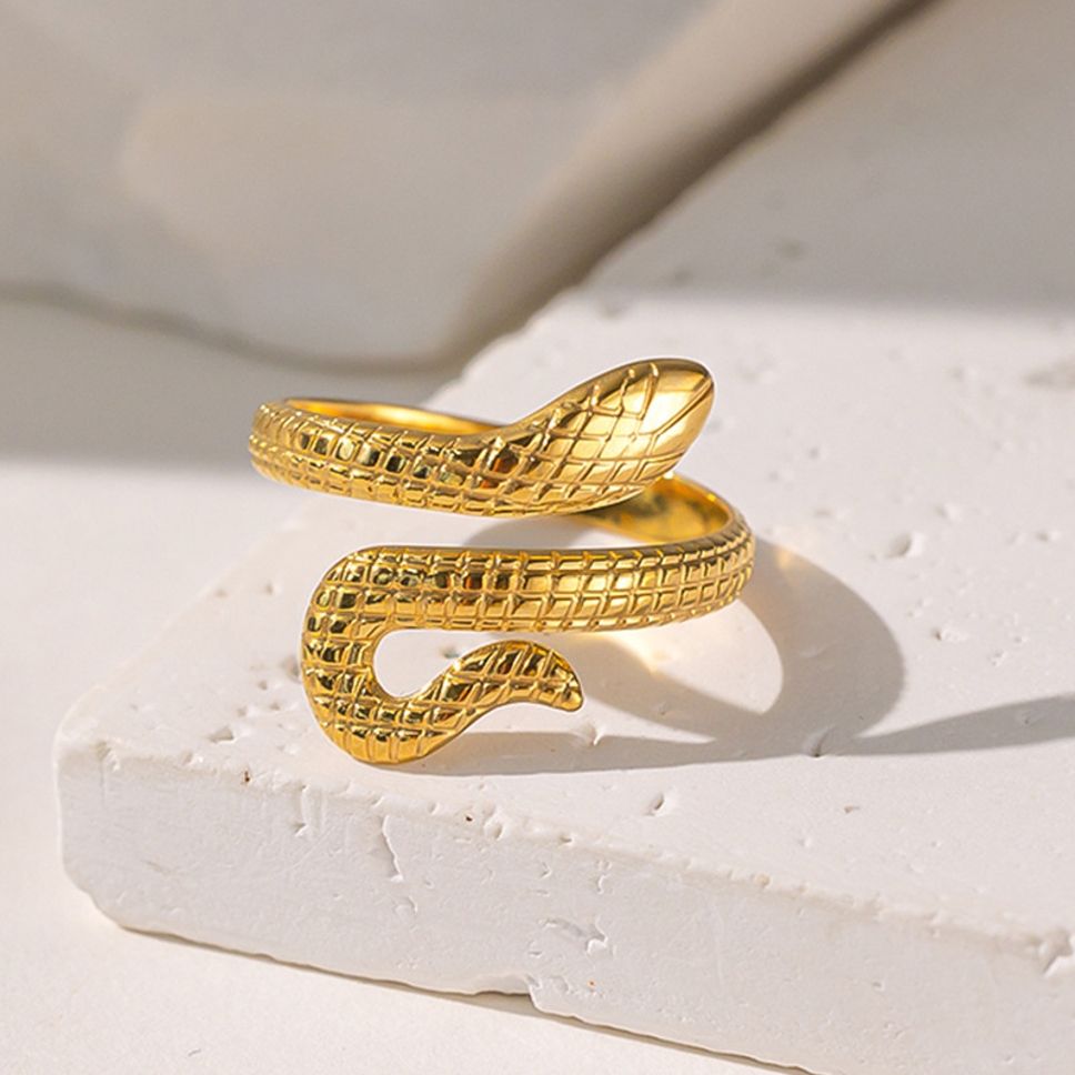 MYKI Snake Adjustable Ring | Anti-Tarnish Finish (MKR717-SSYI)