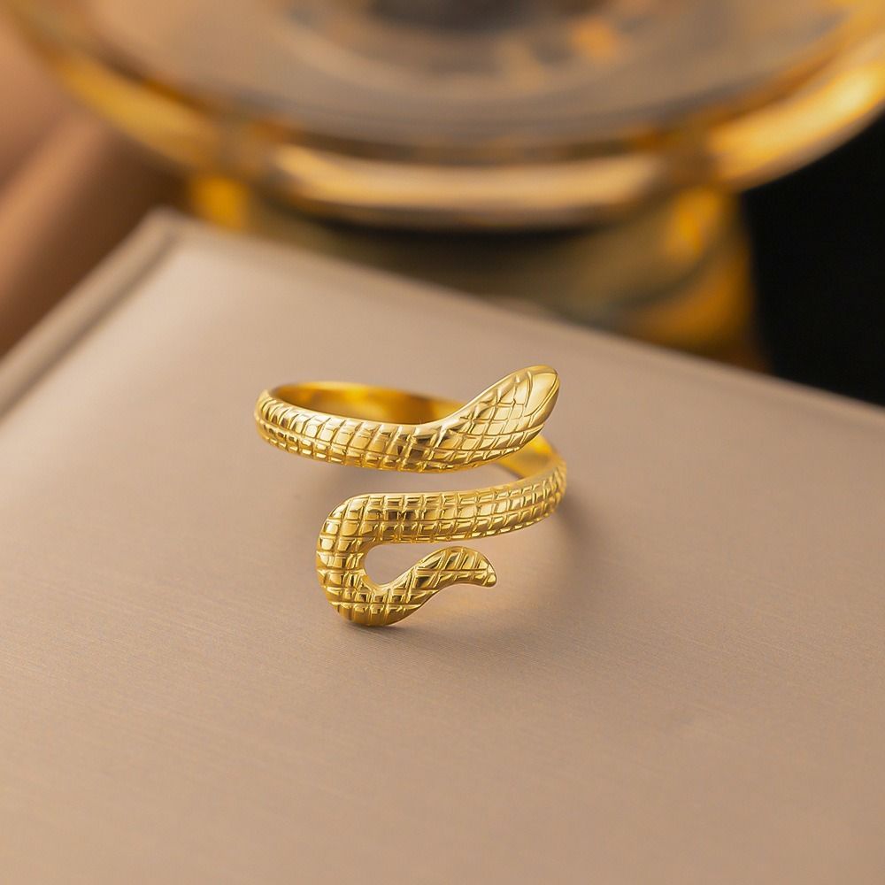 MYKI Snake Adjustable Ring | Anti-Tarnish Finish (MKR717-SSYI)