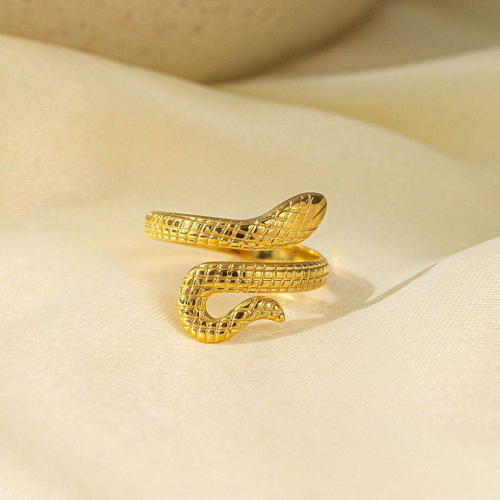 MYKI Snake Adjustable Ring | Anti-Tarnish Finish (MKR717-SSYI)