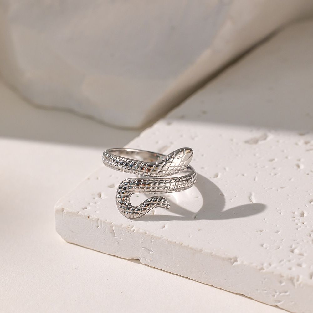 MYKI Snake Adjustable Ring | Anti-Tarnish Finish (MKR717-SSYI)