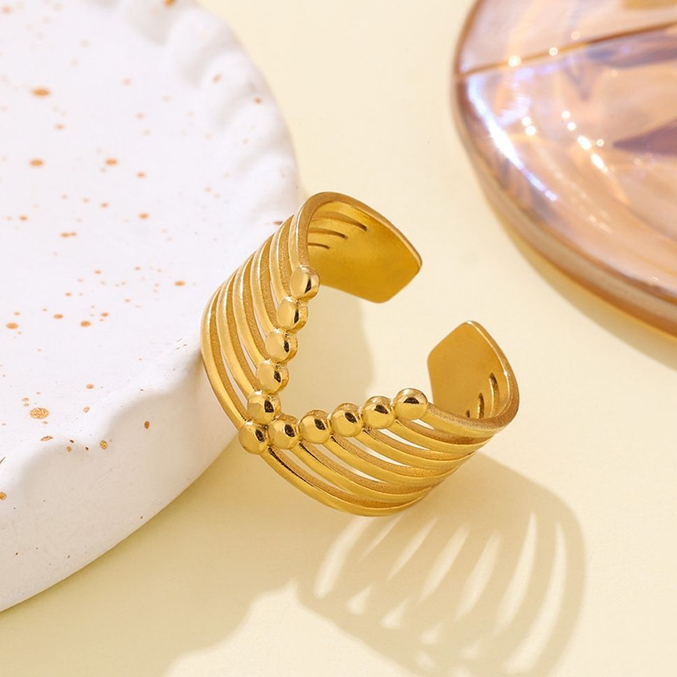 MYKI Multi-Layer Adjustable Ring | Statement Anti-Tarnish Design (MKR719-SSYI)