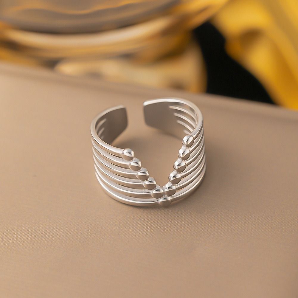MYKI Multi-Layer Adjustable Ring | Statement Anti-Tarnish Design (MKR719-SSYI)