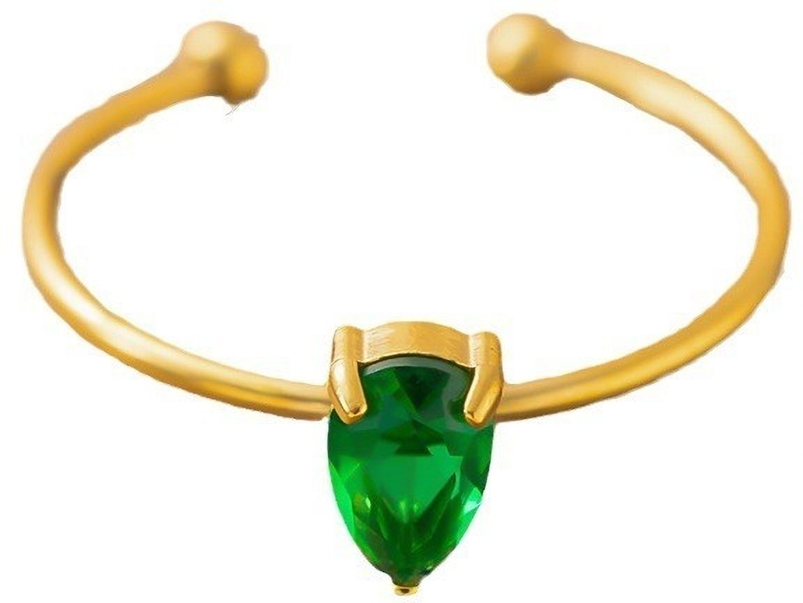 MYKI Gold-Plated Adjustable Ring with Gemstone | Anti-Tarnish Finish (MKR721G-SSYI)