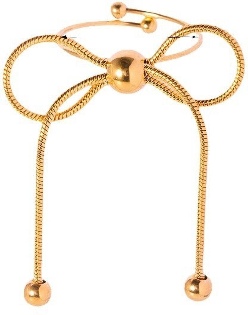 MYKI Bow Adjustable Ring | Dainty Anti-Tarnish Design (MKR722-SSYI)