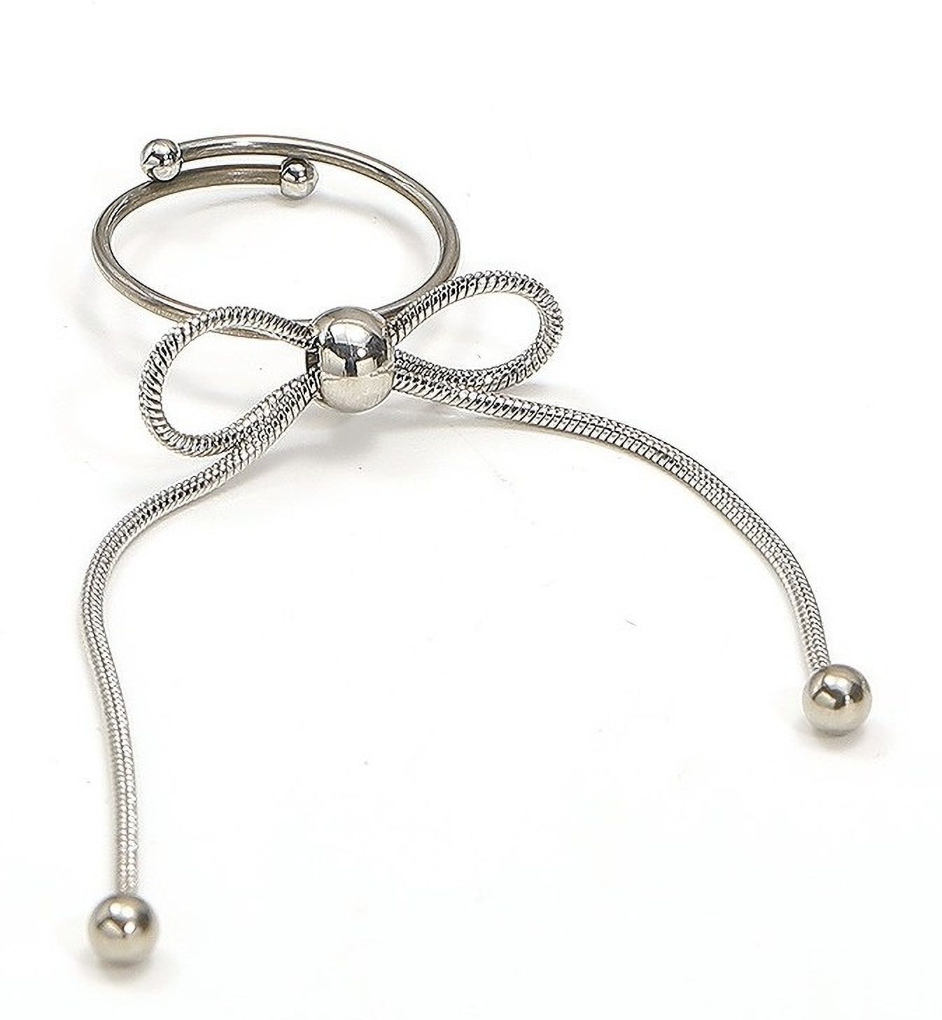 MYKI Bow Adjustable Ring | Dainty Anti-Tarnish Design (MKR722-SSYI)
