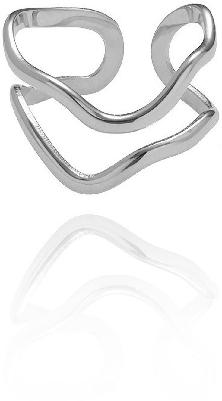 MYKI Double Wave Adjustable Ring | Minimal Anti-Tarnish Design (MKR724-SSYI)