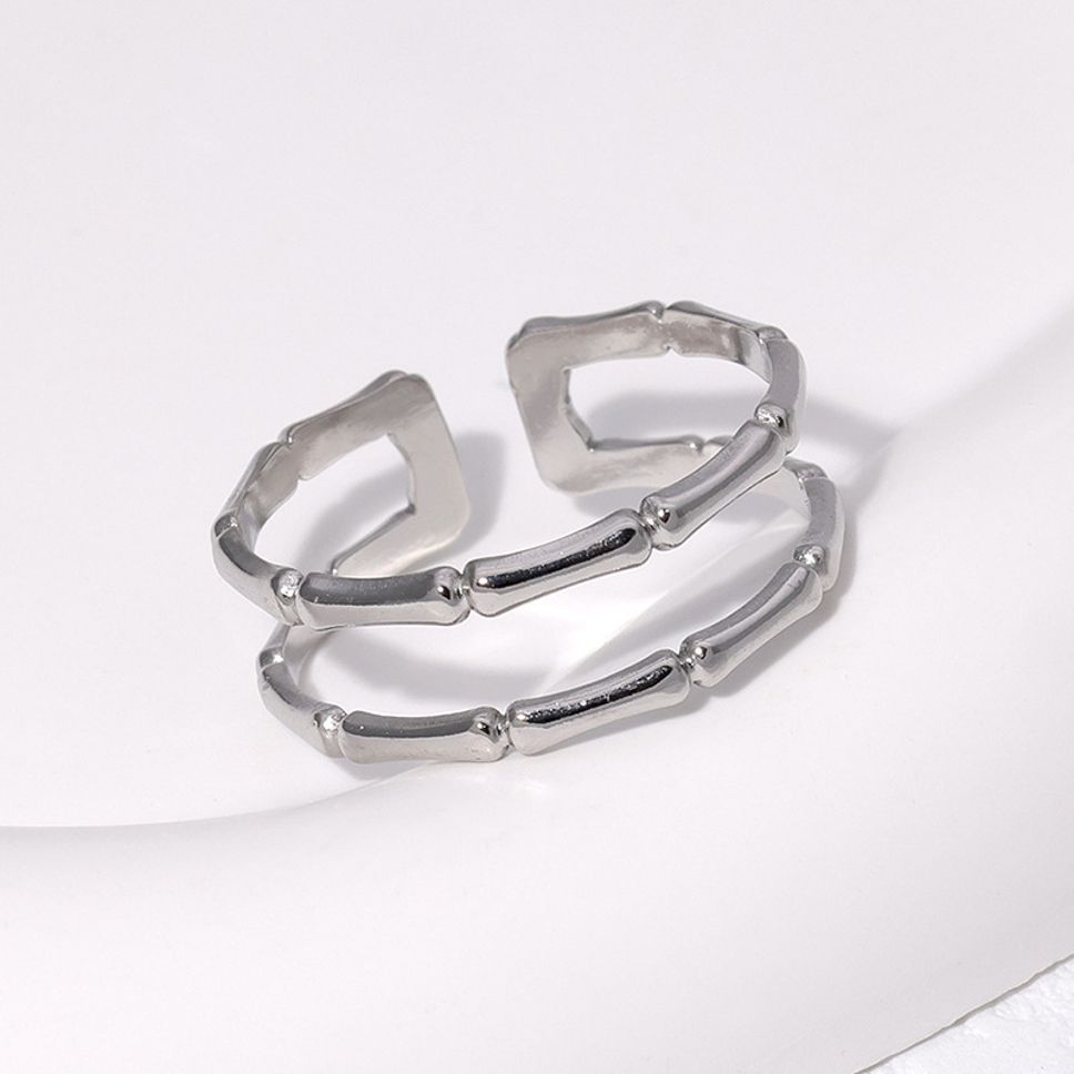 MYKI Bamboo Style Adjustable Ring | Anti-Tarnish Finish (MKR728-SSYI)