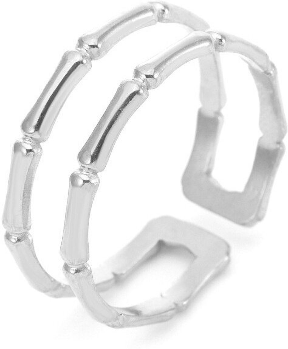 MYKI Bamboo Style Adjustable Ring | Anti-Tarnish Finish (MKR728-SSYI)