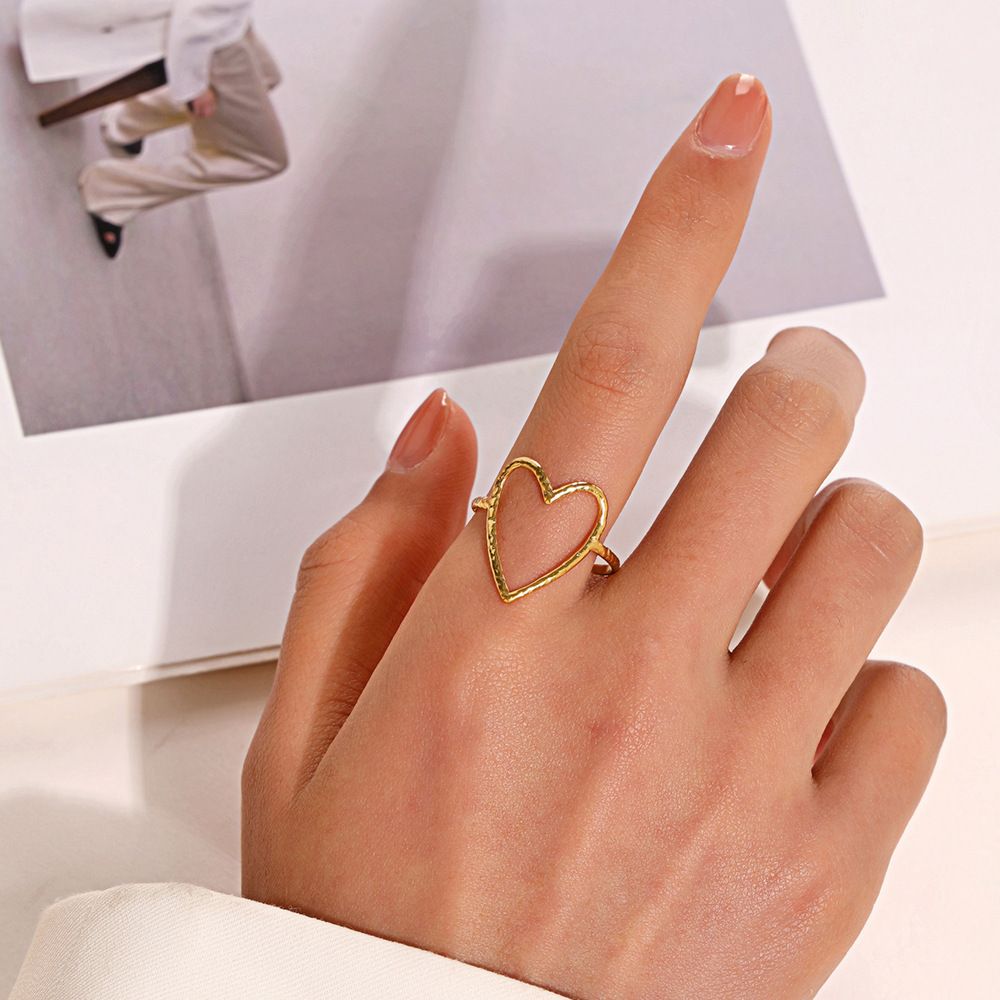MYKI Open Heart Adjustable Ring | Handcrafted Finish (MKR729-SSYI)