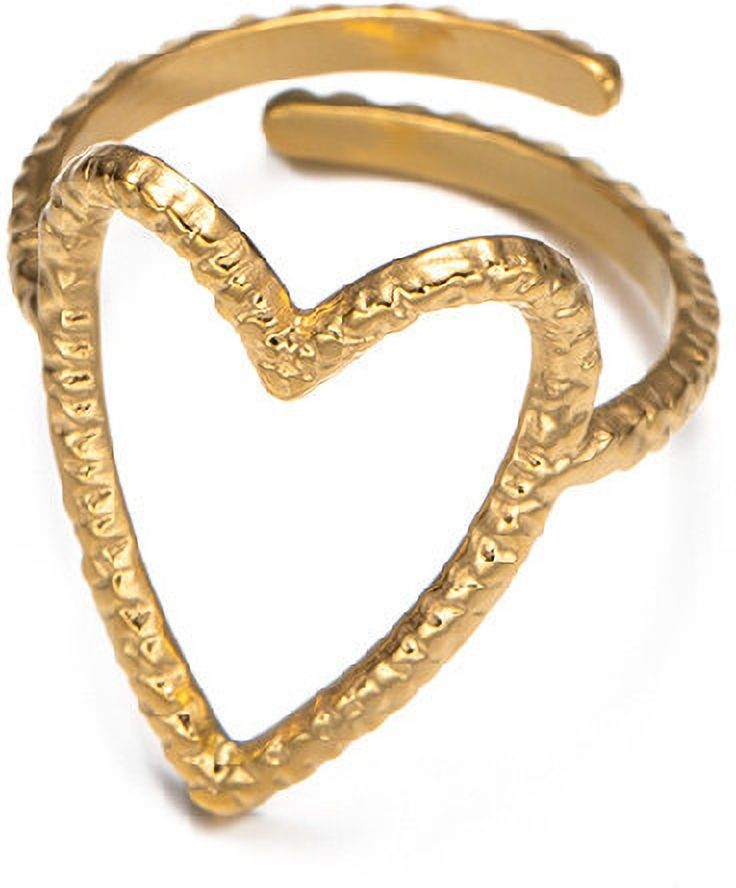 MYKI Open Heart Adjustable Ring | Handcrafted Finish (MKR729-SSYI)