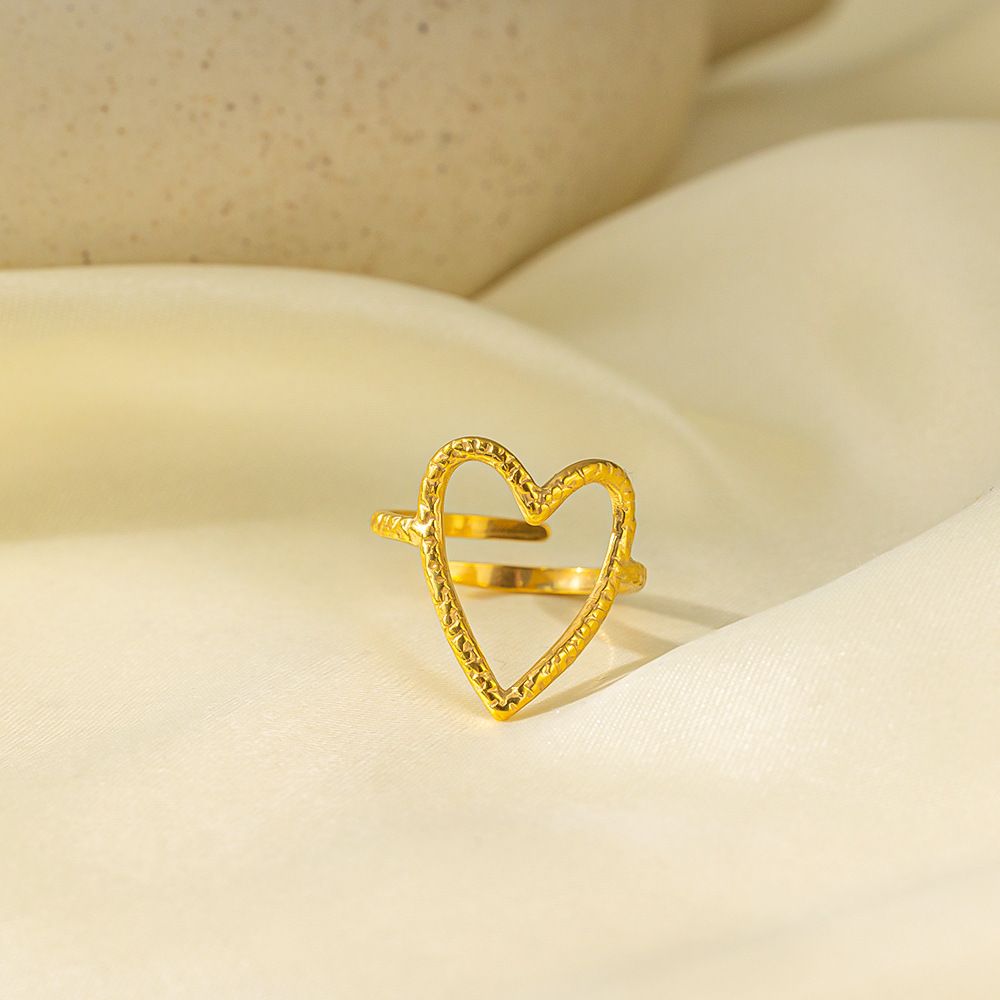 MYKI Open Heart Adjustable Ring | Handcrafted Finish (MKR729-SSYI)