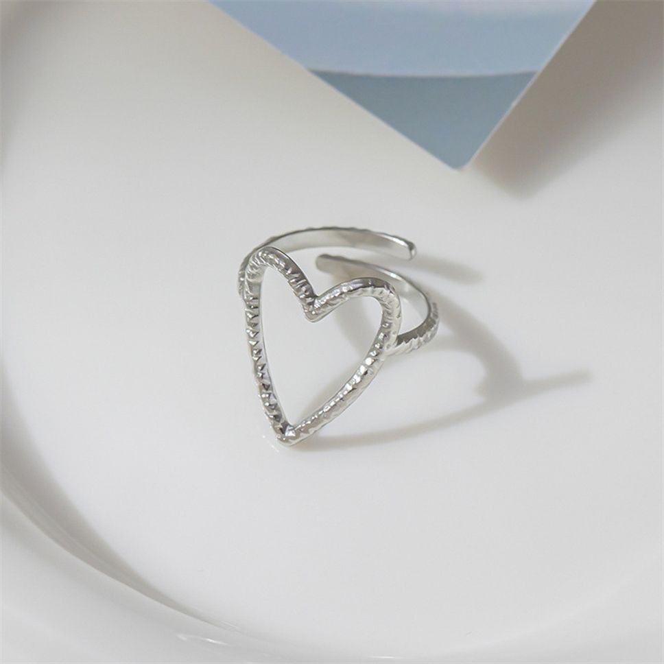MYKI Open Heart Adjustable Ring | Handcrafted Finish (MKR729-SSYI)
