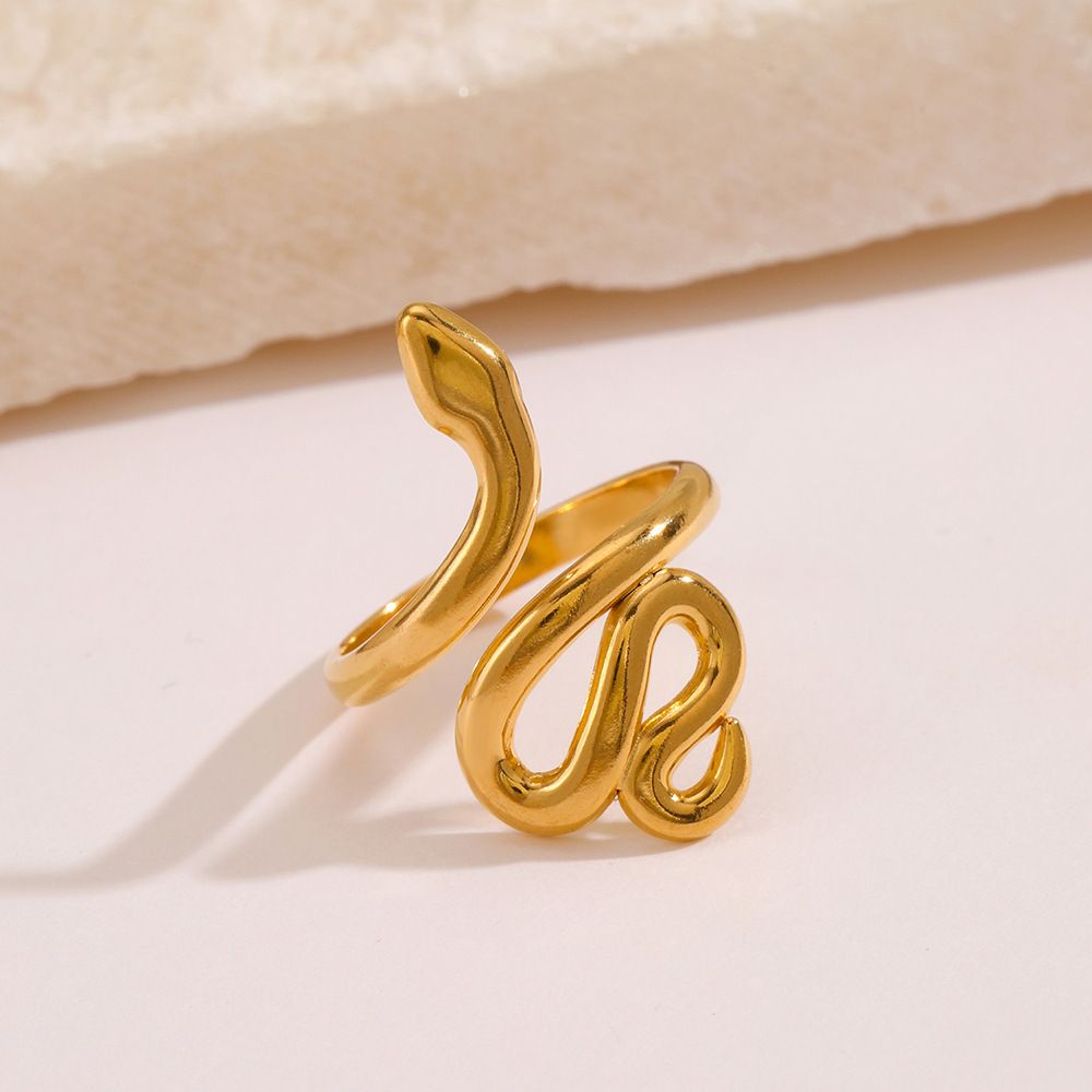 MYKI Fluid Snake Adjustable Ring | Anti-Tarnish (MKR731-SSYI)