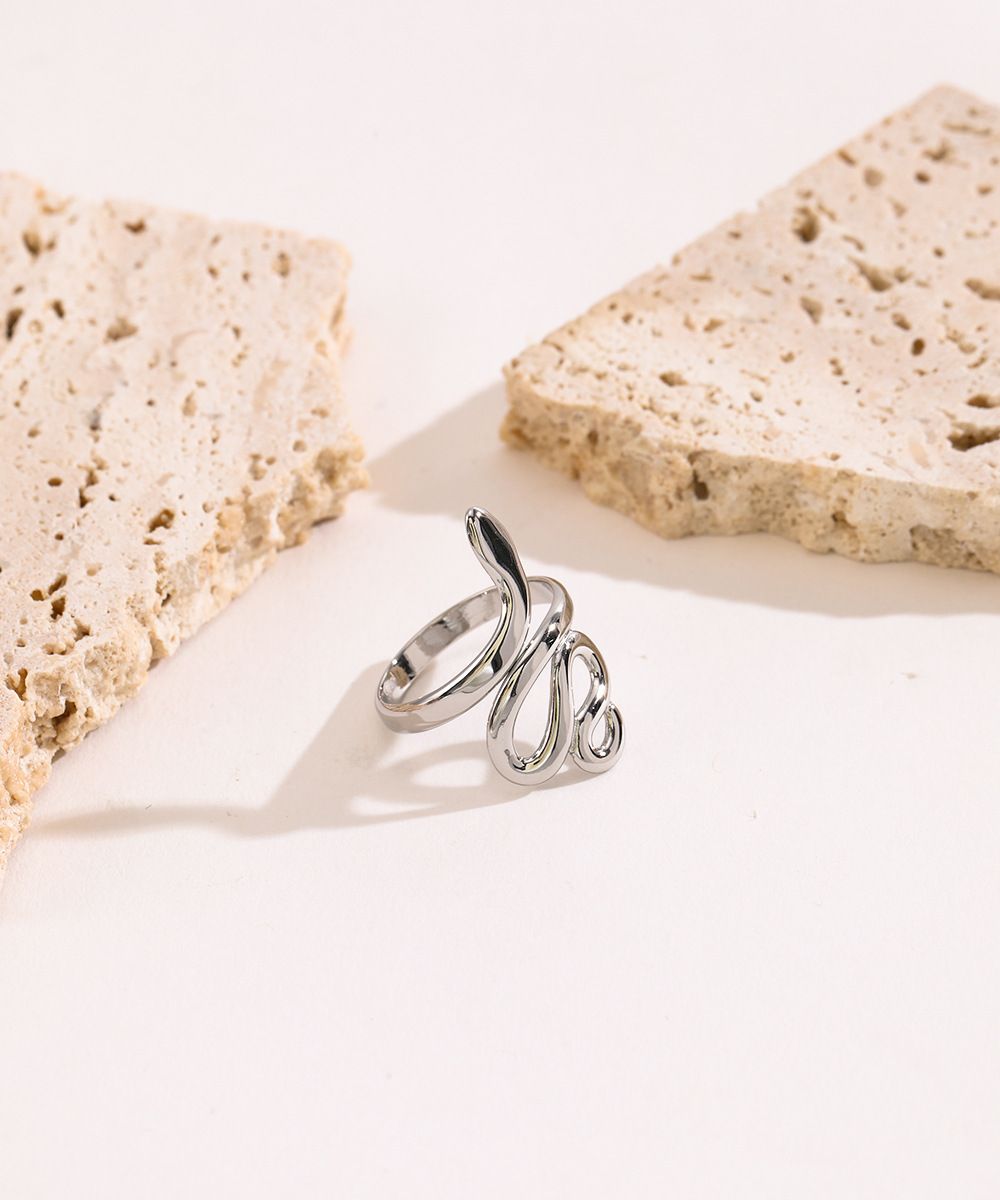 MYKI Fluid Snake Adjustable Ring | Anti-Tarnish (MKR731-SSYI)