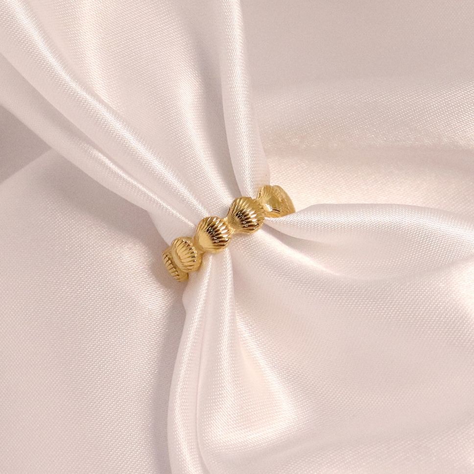 MYKI Shell Motif Adjustable Ring | Anti-Tarnish Finish (MKR733-SSYI)