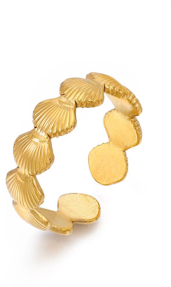 MYKI Shell Motif Adjustable Ring | Anti-Tarnish Finish (MKR733-SSYI)