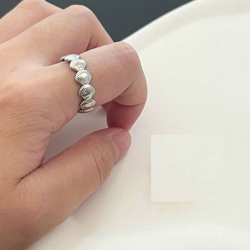 MYKI Shell Motif Adjustable Ring | Anti-Tarnish Finish (MKR733-SSYI)