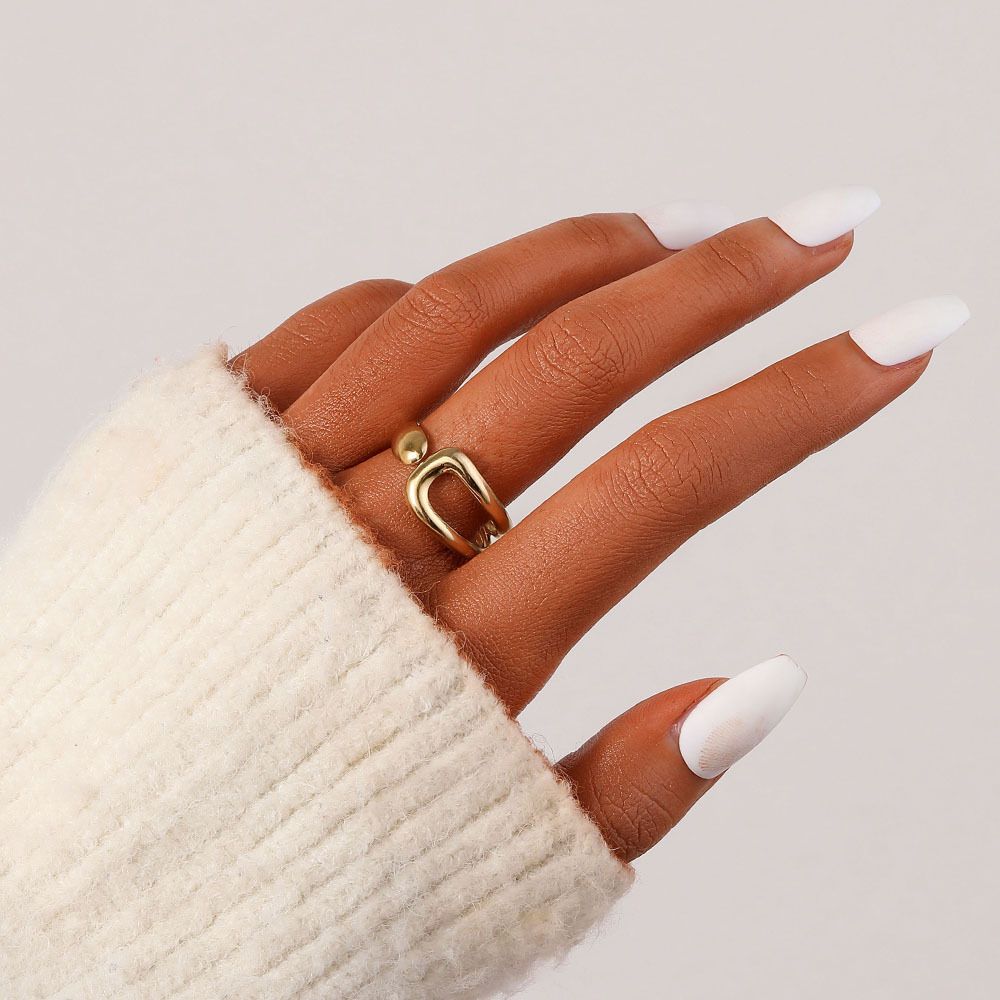 MYKI Fluid Wave Adjustable Ring | Anti-Tarnish (MKR734-SSYI)