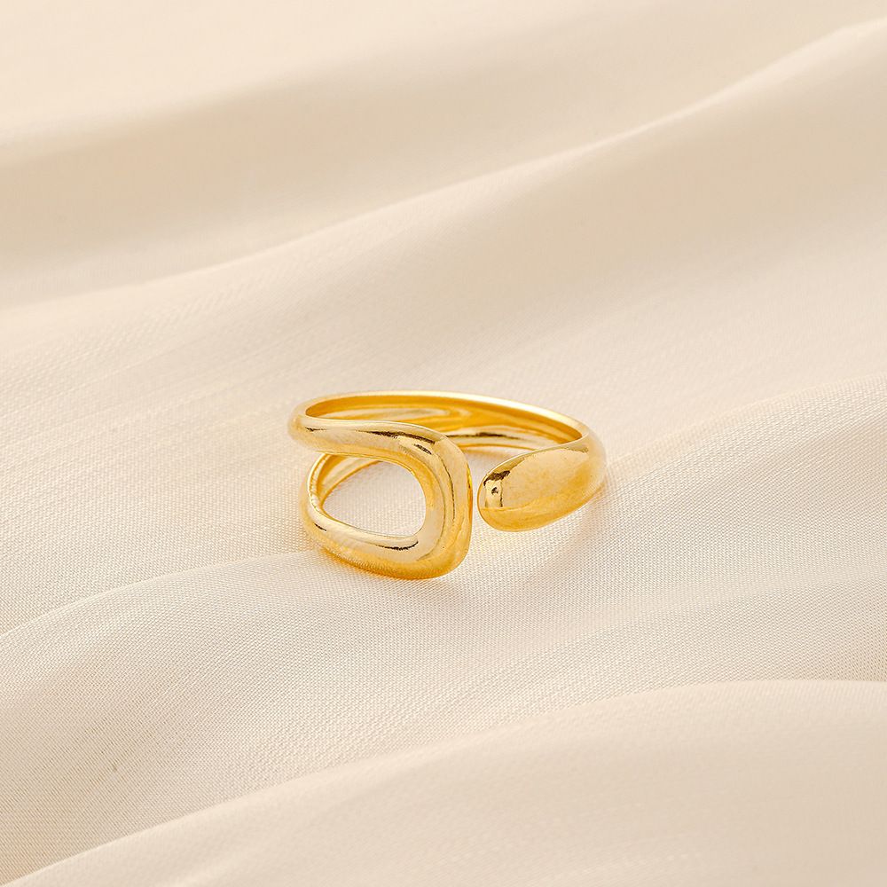 MYKI Fluid Wave Adjustable Ring | Anti-Tarnish (MKR734-SSYI)