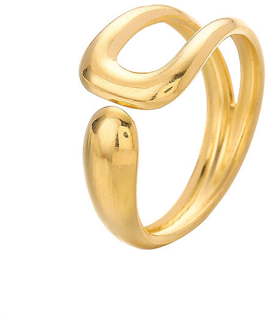 MYKI Fluid Wave Adjustable Ring | Anti-Tarnish (MKR734-SSYI)