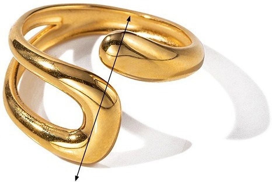 MYKI Fluid Wave Adjustable Ring | Anti-Tarnish (MKR734-SSYI)