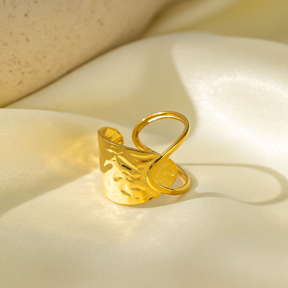 MYKI Sculpted Wrap Adjustable Ring | Hammered Finish (MKR738-SSYI)