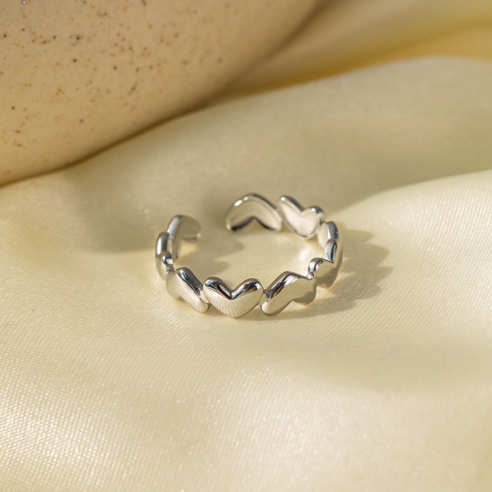 MYKI Adjustable Heart Band Ring | Anti-Tarnish (MKR740-SSYI)